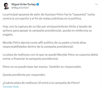 Miguel Uribe habló por la
