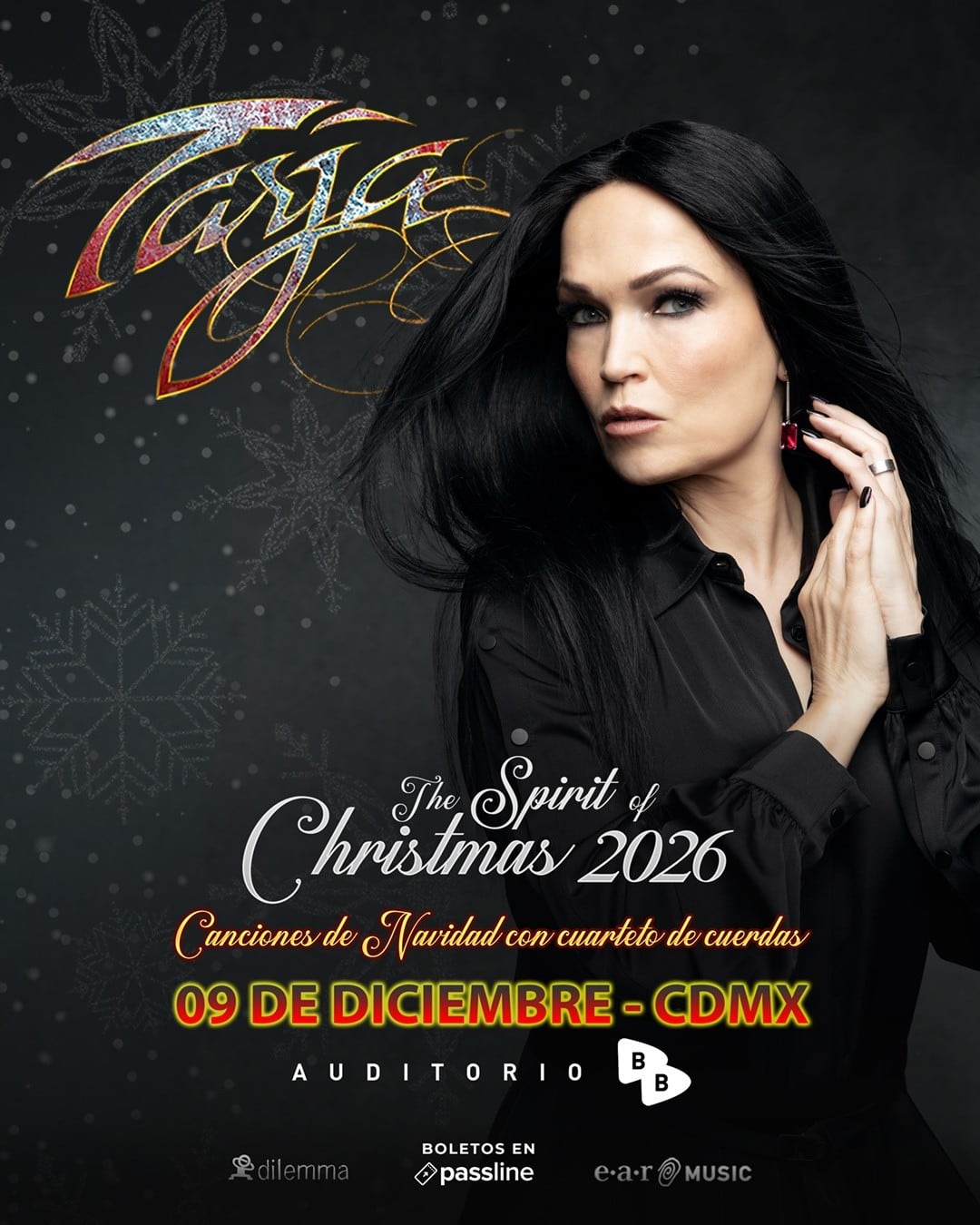 Con The Spirit Christmas 2026, Tarja lleva su formato más íntimo a la Ciudad de México. (Facebook Tarja Turunen)