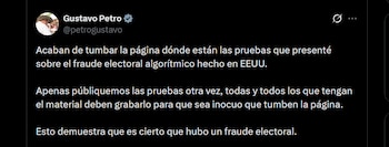 Gustavo Petro - crédito @petrogustavo/X