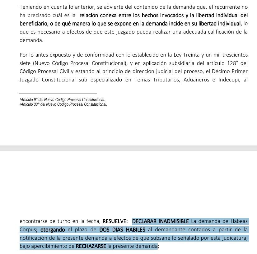 Declararon inadmisible recurso de Pedro Castillo.