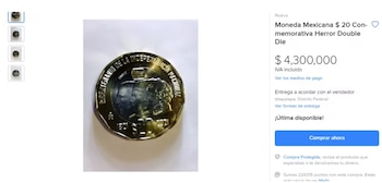 Una de las monedas de