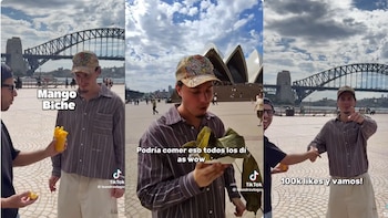 El mango biche cerró la degustación con su característico toque agridulce - crédito leandrovlogss / TikTok