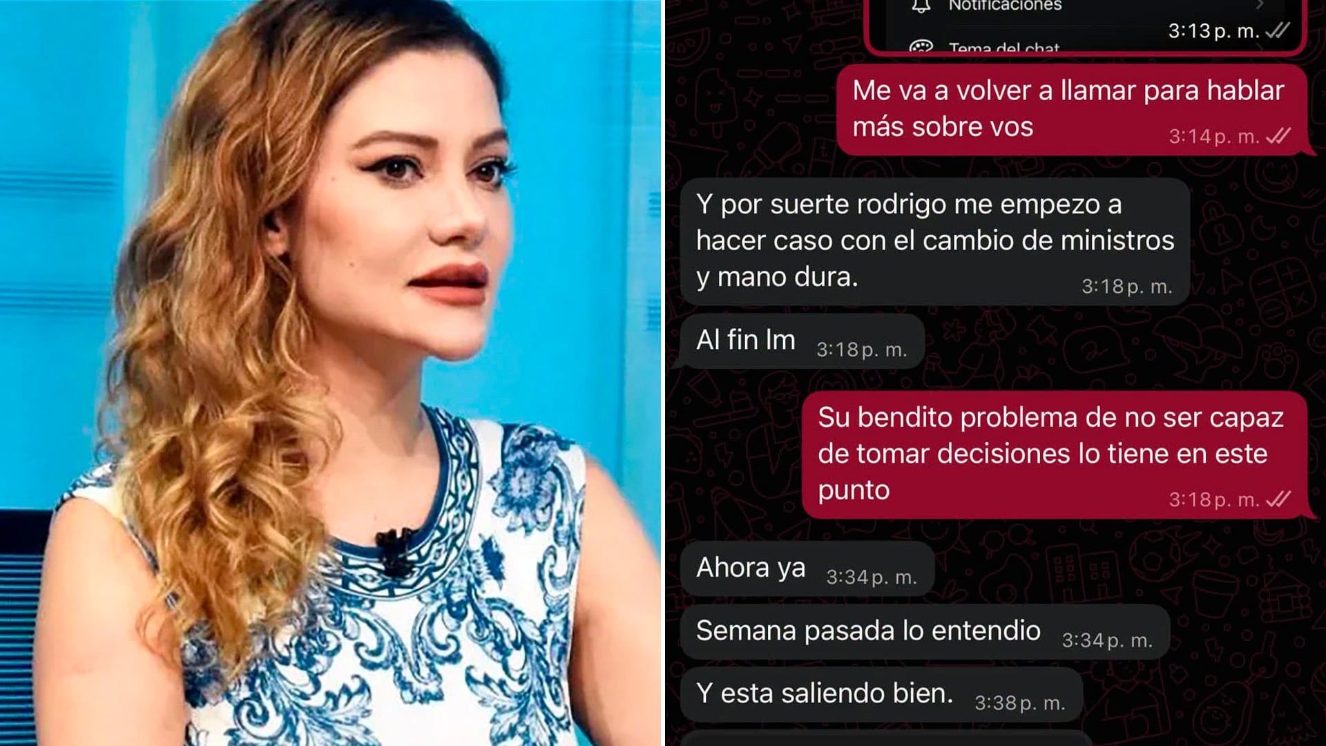 Los chats que difundió Nadia Beller que complican a Fernando Cerimedo