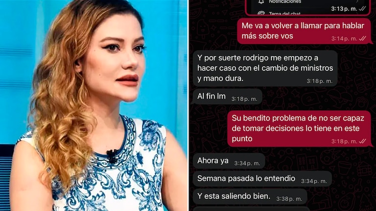 Los chats de Nadia Beller que complican a Fernando Cerimedo y el mensaje del presidente Rodrigo Paz sobre el caso Los chats de Nadia Beller que complican a Fernando Cerimedo y el mensaje del presidente Rodrigo Paz sobre el caso