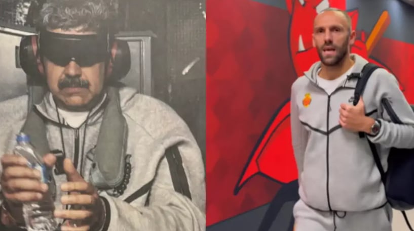 Se viraliza la llegada de los jugadores del RCD Mallorca vestidos como Maduro durante su detención