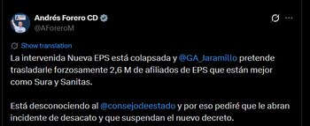 El candidato al Senado, Andrés