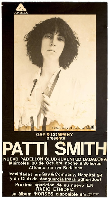 Concierto de Patti Smith en Badalona el 20 de octubre de 1976