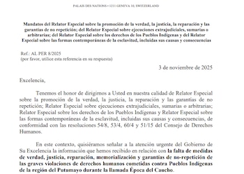 Carta oficial de relatores especiales