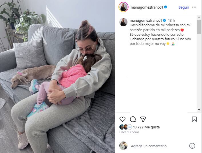 Manuela Gómez reveló fuertes detalles de su vida en familia - crédito @manugomezfranco1/IG