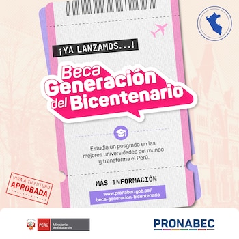 Beca Generación del Bicentenario 2026 ofrece 20 vacantes para posgrados en el extranjero