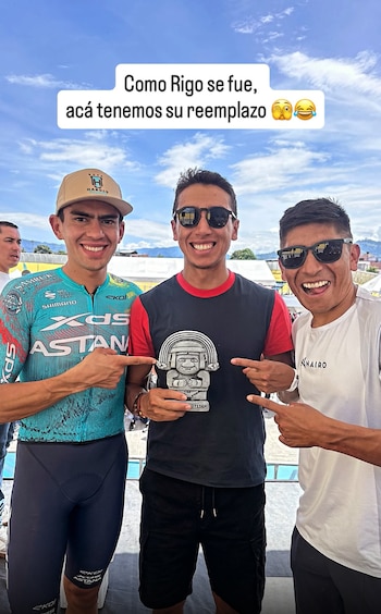 Egan Bernal y Nairo Quintana compartieron en la Ruta Harold Tejada, terminando la temporada 2026 - crédito Egan Bernal