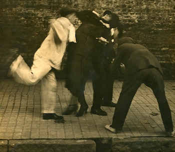 Fotografía de la reconstrucción del hecho (Archivo General de la Nación)