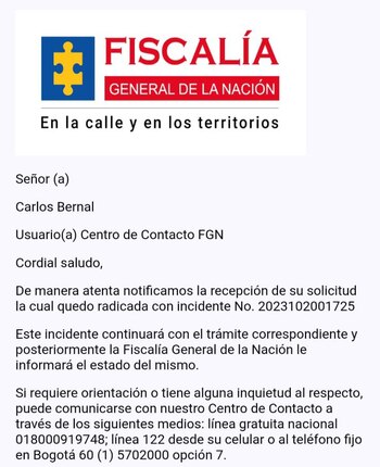 Demanda de Carlos Bernal contra