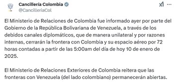 Cancillería confirma que se cerrará