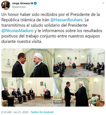 El tuit de Arreaza