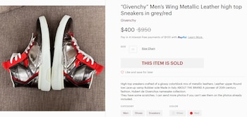Se multiplicaron los señalamientos por un Rolex, entradas preferenciales y los Givenchy Wing Sneaker High Top, que se venden entre 11 mil y 17 mil pesos. (Captura de pantalla)