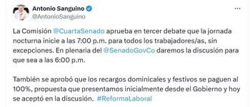 Antonio Sanguino, ministro del Trabajo, espera modificar el horario de la jornada nocturna de los empleados - crédito @AntonioSanguino/X