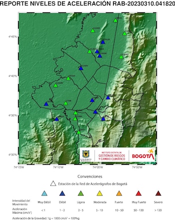 El Idiger aseguró que los niveles de aceleración del temblor no representan peligro para las edificiaciones
