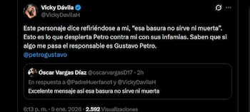 Vicky Dávila denunció una amenaza