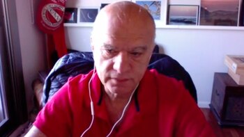 Néstor Grindetti, en un Zoom,