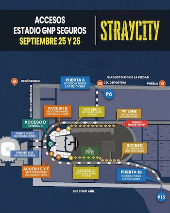 Mapa de accesos. (Instagram: ocesa_kpop)