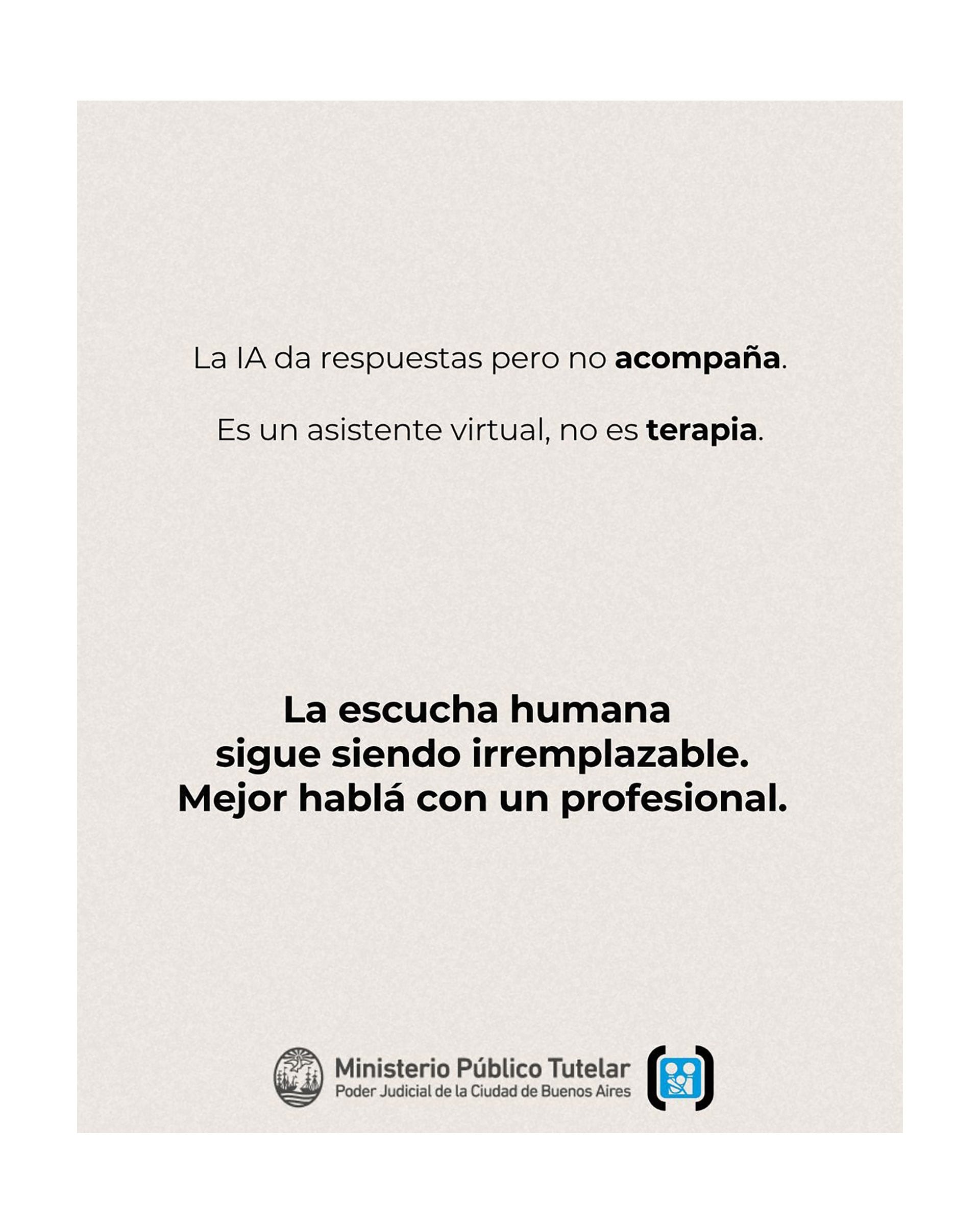 Una campaña del Ministerio Público Tutelar porteño advierte sobre la creciente cantidad de consultas sobre temas de salud de niños a asistentes de IA