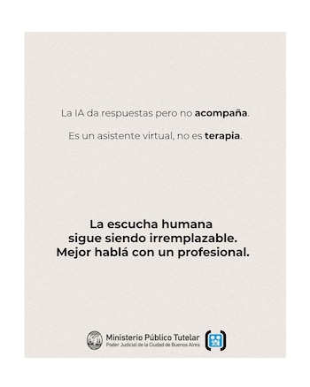 Una campaña del Ministerio Público Tutelar porteño advierte sobre la creciente cantidad de consultas sobre temas de salud de niños a asistentes de IA