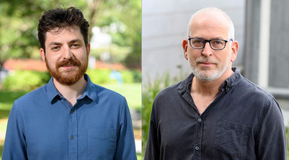 (de izq. a der.) Ben Shenhar y el profesor Uri Alon, del Instituto Weizmann de Ciencias de Israel