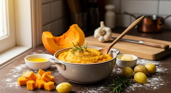 Puré mixto recién hecho, con