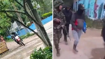 Ejército capturó a guerrilleros que estaban patrullando en moto en Puerto Saldaña (Tolima). (Crédito: @OscarBarretoTol / @AdrianaMatizTol / X)