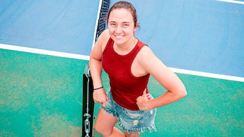 Nadia Podoroska, distendida y sonriente