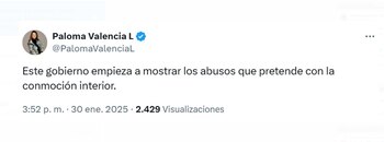 Paloma Valencia sostiene que la