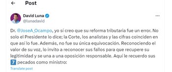 David Luna le responde a