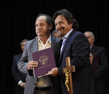 Ricardo Villada con Gustavo Sáenz