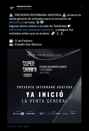 Super Junior logró sold out.
