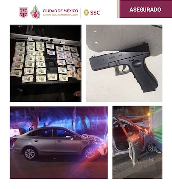 Objetos asegurados tras la detención.