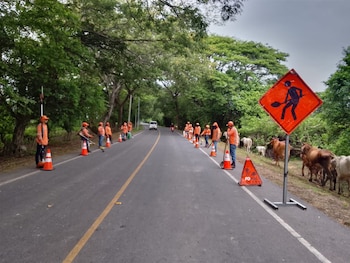 Las emergencias viales por la tormenta tropical Cristina también incluyeron inundaciones temporales y daños en señalizaciones, separadores de concreto y otras estructuras. (Foto: FOVIAL)