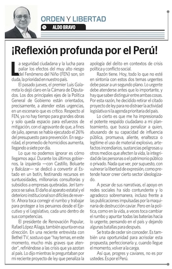 Diputado Aldo Bravo indicó en una columna difundida en Diario Expreso que retiraría su proyecto de ley sobre “apología al delito”. (Foto: Aldo Bravo)
