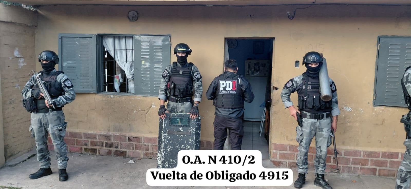 Allanamiento en Vuelta de Obligado al 4900, donde Godoy fue retenida al menos hasta el 8 de abril