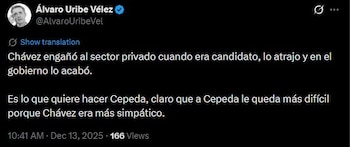 La declaración difundida en redes