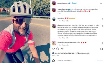 Con una publicación en sus redes sociales, Parra celebró que pudo volver a montar bicicleta más de seis meses después de un accidente que comprometió dos de los dedos de su mano - crédito @soyandresparra/Instagram