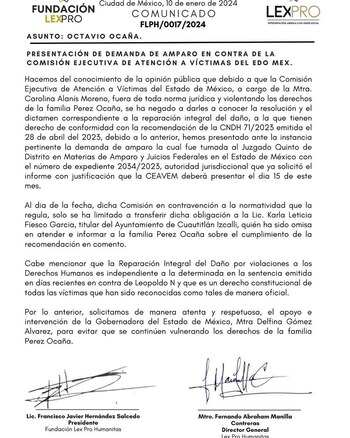 En el comunicado señala que