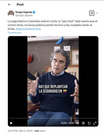 Sergio Fajardo habla de la