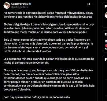 Gustavo Petro - crédito @petrogustavo/X