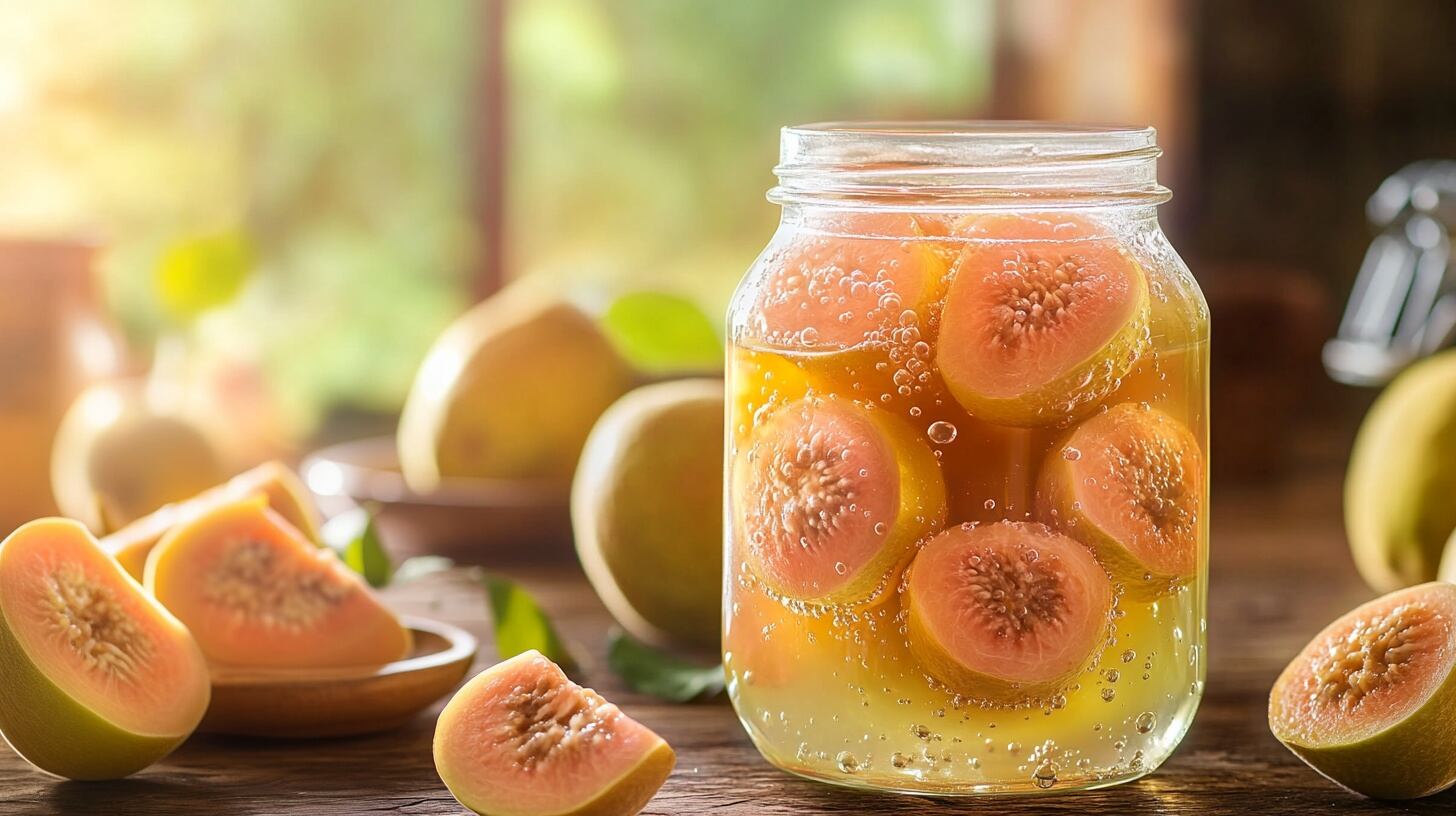 Guayaba en almíbar, un postre casero con textura suave y un equilibrio perfecto entre dulzura y el sabor natural de la fruta. - (Imagen Ilustrativa Infobae)