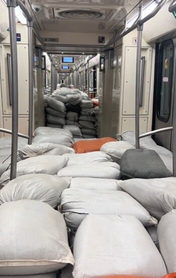 Costales en el vagón de