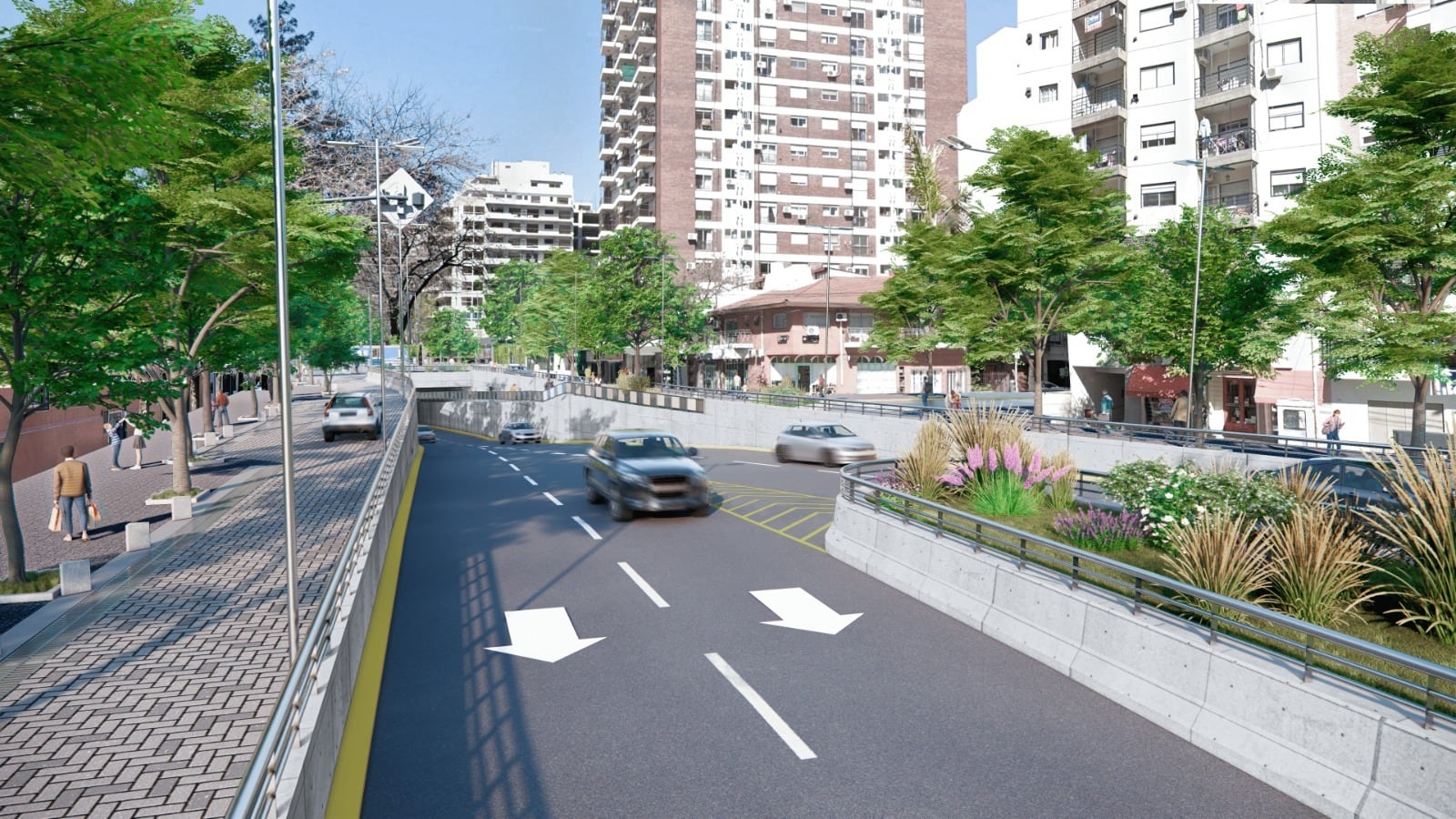 La nueva obra incorpora pasarelas peatonales con rampas y escaleras a ambos lados de la calzada