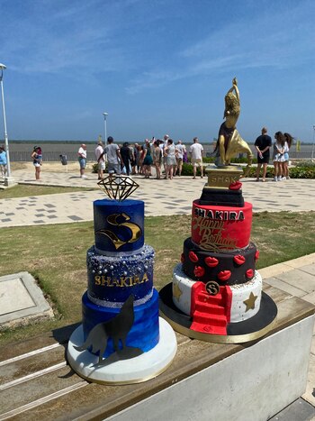 Seguidores llegaron con pasteles de cumpleaños para festejar a Shakira - crédito @jairjesuscolj / X