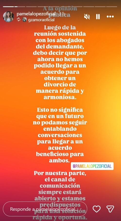 Abogado de Pamela López confirma que no hay divorcio con Christian Cueva: “No hemos llegado a un acuerdo”. Infobae Perú / Captura: IG