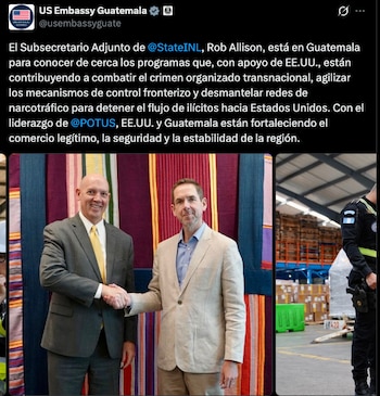 El Departamento de Estado afirmó que los perros K9 en Guatemala detectan envíos ilícitos en maletas, cajas y otras cargas antes del despegue de los aviones.